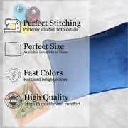 Velvet Cushion Cover With Piping - Perfect for Home Décor Rectangular (Set of 2), Blue